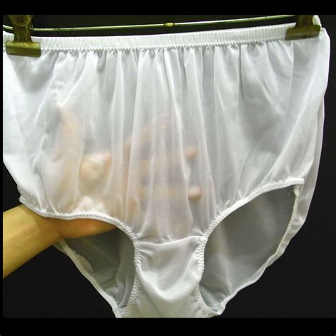 White Nylon Panties Vintage Style Panty Brief Women