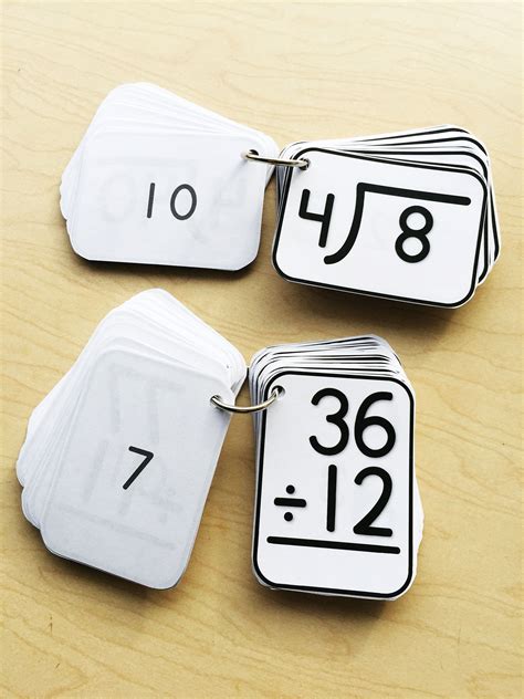 division flash cards printable flashcards  answers