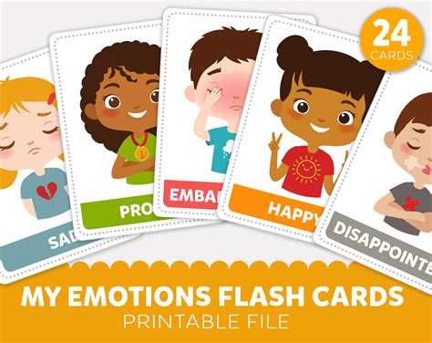 printable emotions flash cards emotions flashcards emotion etsy canada
