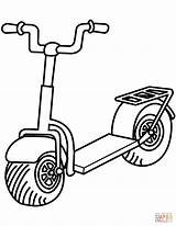 Coloring Scooter Pages Kick Printable Transport Drawing sketch template
