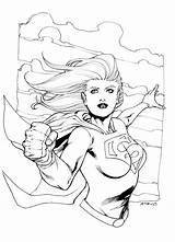 Supergirl Superheroes sketch template