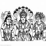 Shiva Vishnu Brahma Hindu Xcolorings 1024px sketch template