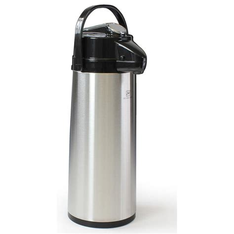 stainless steel lined coffee air pot  lever pump lid        swiveling base