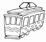 Tram Tramway Disegno Transport Stampare Acolore Colorear Tranvía Treni Coloriages sketch template