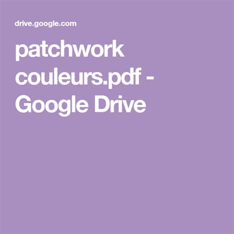 patchwork couleurspdf google drive