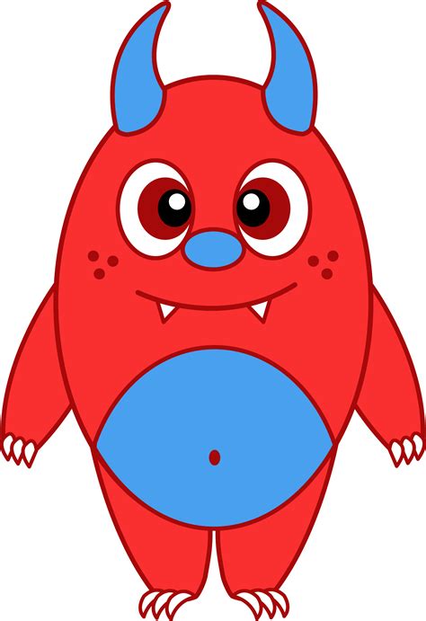 silly  red monster  clip art