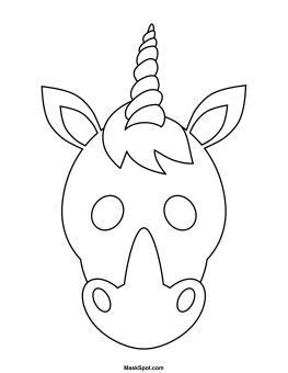 printable unicorn mask  color  ps bday  coloring pages