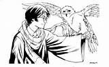 Harry Potter Coloring Pages Owl Easy Quidditch Hedwig Print Book Tábla Kiválasztása Coloringtop sketch template