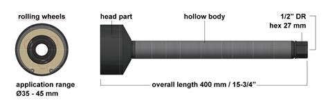 Cosda Inner Tie Rod Tool Kit Ø35 45mm