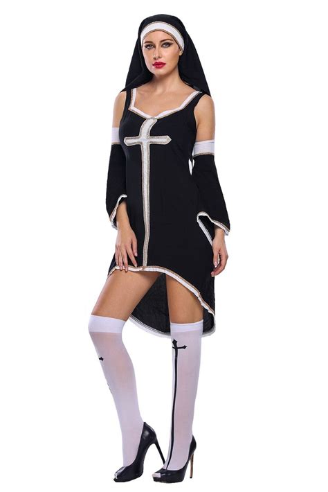 littlelittlesky womens sinful nun cosplay halloween costumes large