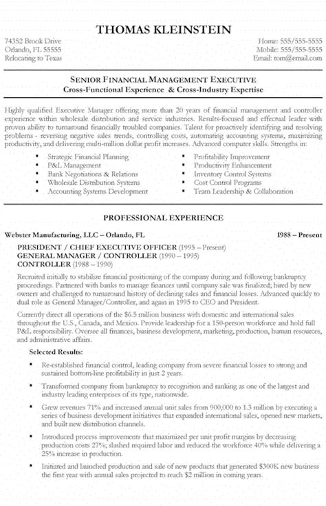 chief executive officer resume