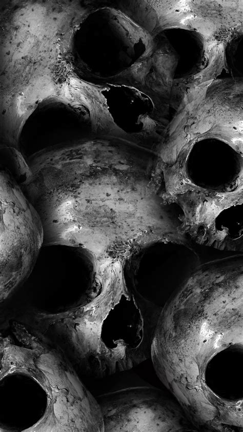 skulls wallpaper  scary monochrome  blackdark