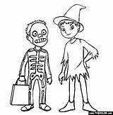 Costume Halloween Costumes Coloring Pages Boy Girl Kids Trick Thecolor Categories sketch template