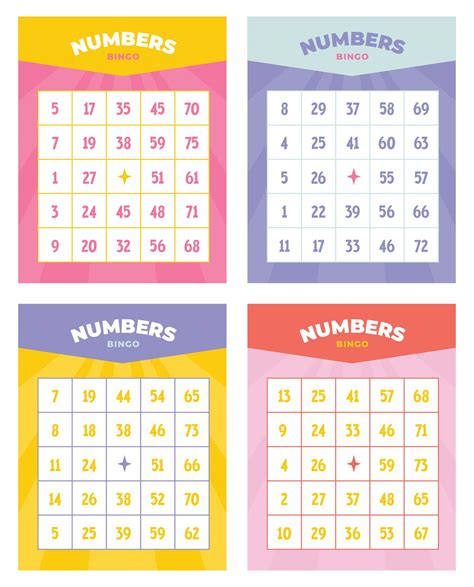 numbers bingo cards  printable  printable worksheet