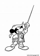 Coloring Musketeer Mickey Disney Pages Printable sketch template