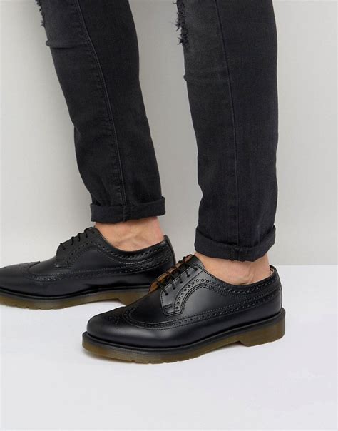 dr martens  brogues black drmartens shoes dress shoes men men fashion casual