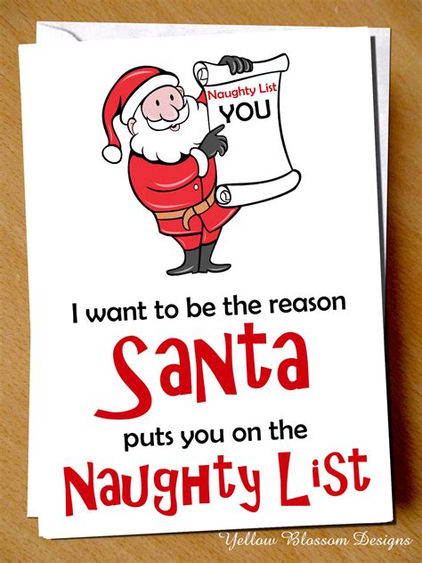 Santas Naughty List ~ Alternative Funny Christmas Card