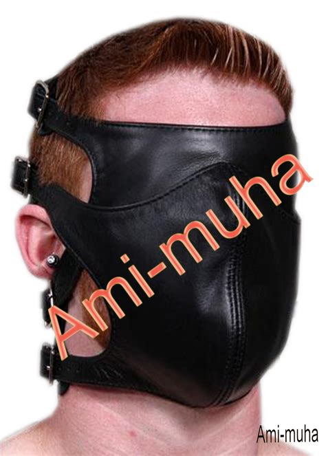 leather face mask blindfold bondage restraint