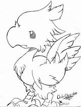 Chocobo sketch template