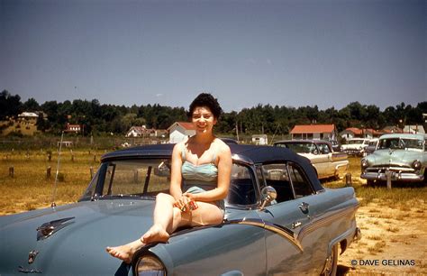 33 vintage candid snapshots of women posing with ford cars in the past