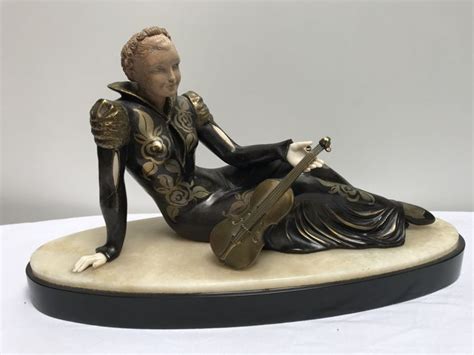 seated lady  violin art deco sculpture catawiki