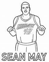 Coloring Pages Nba Basketball Printable Jersey Drawing Charlotte Sean May Print Color Irving Kyrie Fruit Logo Getdrawings Template Curry Durant sketch template