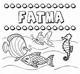Nombre Colorear Nombres Fatma sketch template