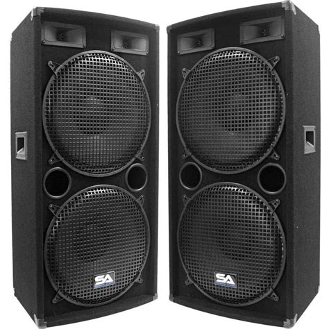 dual  speaker cabinet mains pair  double   pro audio speaker cabs dj speakers