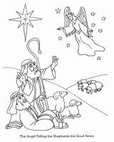 Shepherds Christmas Jesus Clipart Coloring Pages Angels Angel Nativity Sheets Good Bible Kids Tell Traveling Crafts Peace Earth Colouring Color sketch template