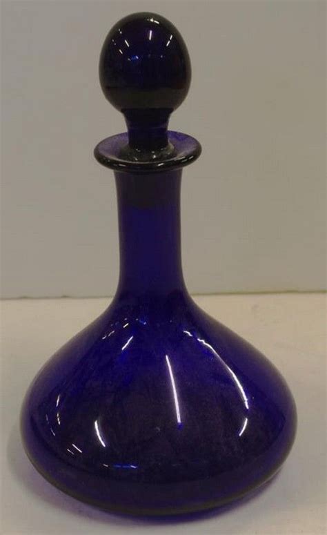 Thomas Webb Cobalt Blue Glass Decanter Height 23 5 Cm Approx