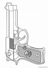 Gun Coloring Pistol Pages Coloring4free Printable sketch template