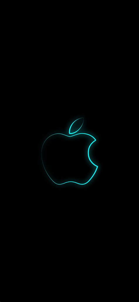 wallpaper iphone apple logo neon effect