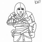 Creed Assassin Edward Kenway Bowser Cosplay Coloring Pages Weasyl Template Unity Sketch sketch template