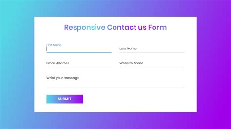 program responsive contact  form   webpage