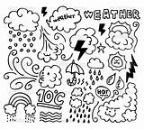 Weather Grunge Drawing Coloring Pages Kids Hand Cold Color Spring Windy Hot Print Rain Icons Set Printable Colouring Drawings Sheets sketch template