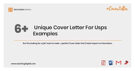 unique cover letter  usps examples
