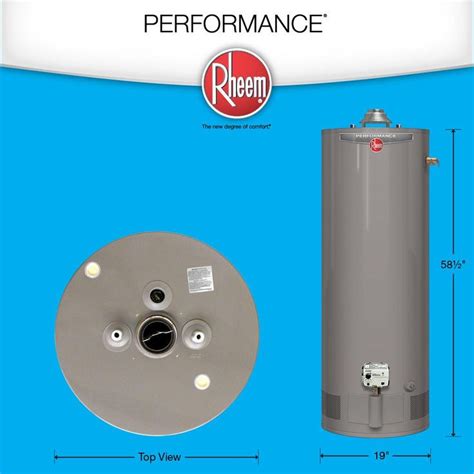 rheem performance  gal tall  year  btu natural gas tank water heater xgtecu