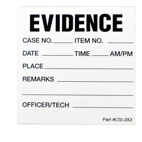 evidence labels crime scene forensic supply store
