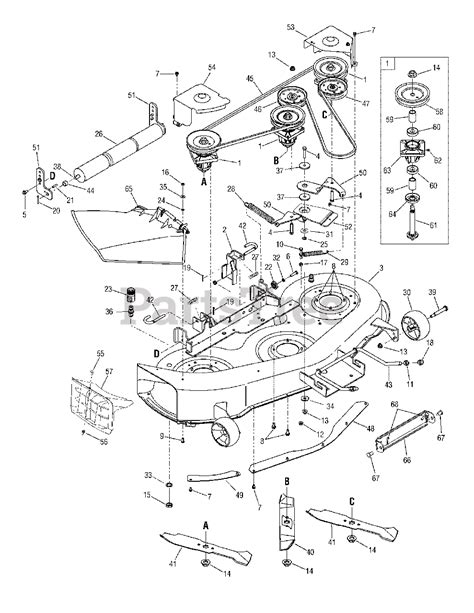 cub cadet  afbkh cub cadet   turn mower   mowing deck