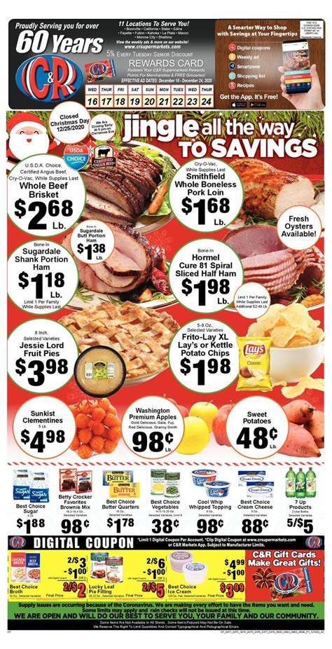 cr market christmas holiday weekly ad flyer december   december