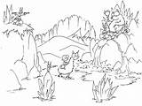 Coloring Bear Cave Mountain Pages Mountains Bears Animals Cartoon Llama Printable Clipart Kids Library Divyajanani Books sketch template