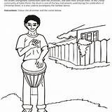 Creole Coloring Belize Drummer sketch template