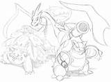 Blastoise Charizard Venusaur Starters Dracodragite sketch template