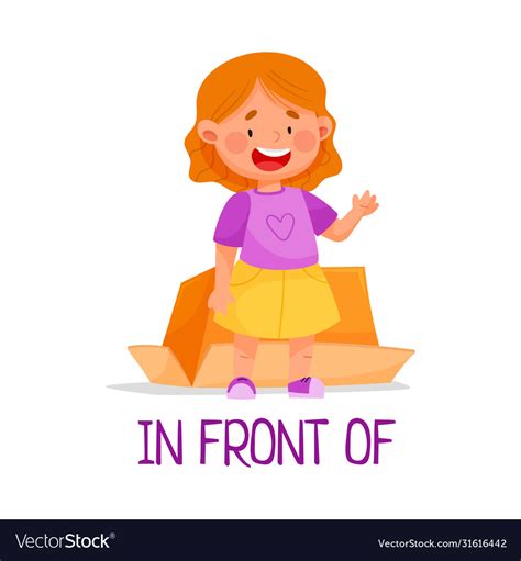 little red haired girl standing in front carton vector image