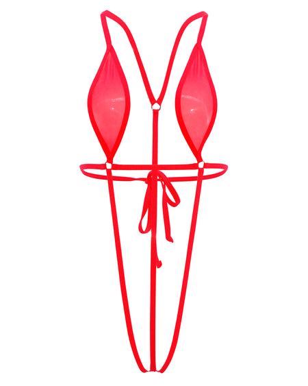 Sherrylo Sling Bikini Red See Through Extreme Slingshot Bikini Mini