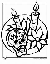 Printable Library Skulls Insertion Colouring sketch template