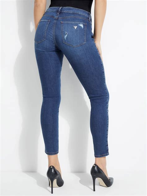 Sexy Curve Mid Rise Destroyed Skinny Jeans Guess Philippines