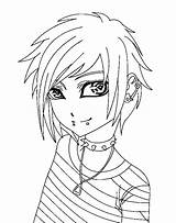Coloring Anime Emo Pages Boy Girl Printable Cool Boys Cute Lineart Drawing Print Color Disney Colouring Drawings Guys Deviantart Para sketch template