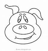 Printable Pig Faces Coloring Animal sketch template