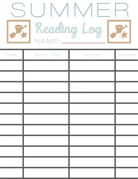 printable summer reading log    place